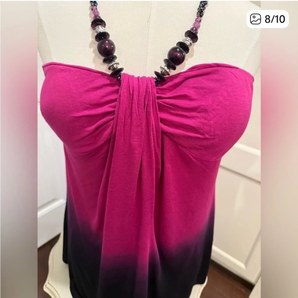VENUS Pink and Black Ombre Strapless Blouse - Picture 7 of 7